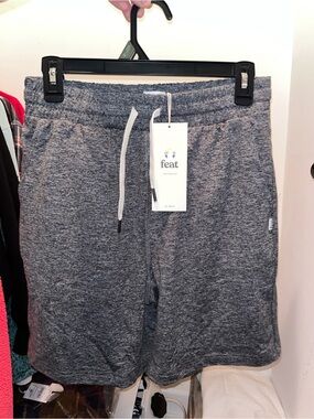 Feat Men's Gray Athletic Drawstring Shorts